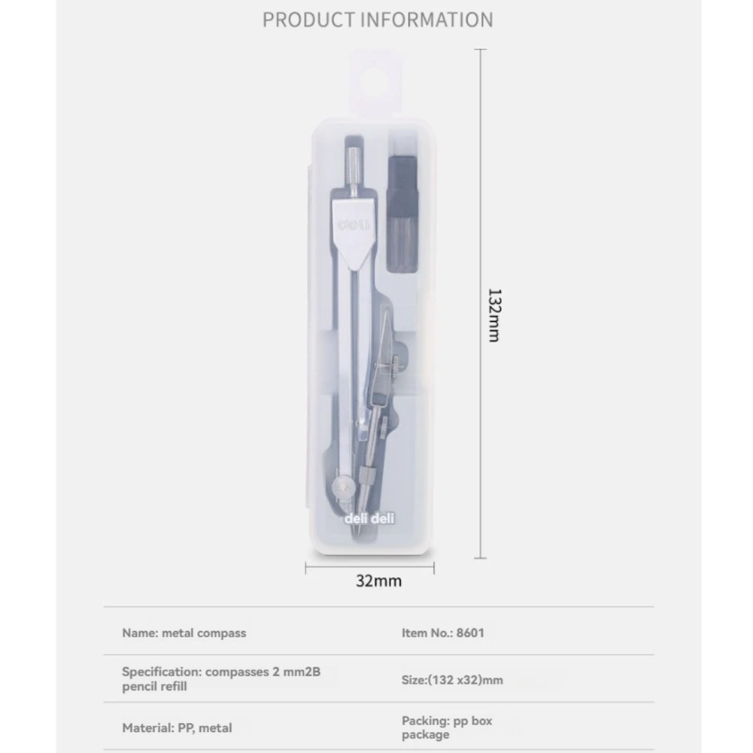 Deli Precision Compass Set for School & Drawing