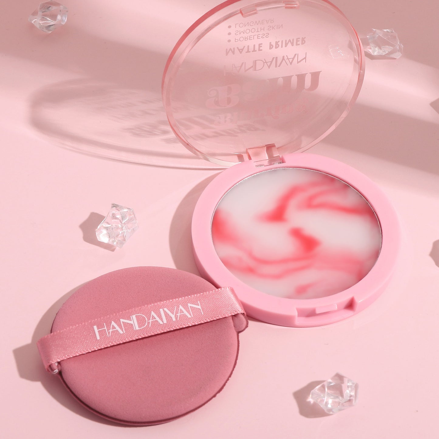 Blurring Balm Matte Primer Makeup Setting Cream With Powder Puff HANDAIYAN Waterproof Oil Control Hides Pores and Doesn't Remove Makeup