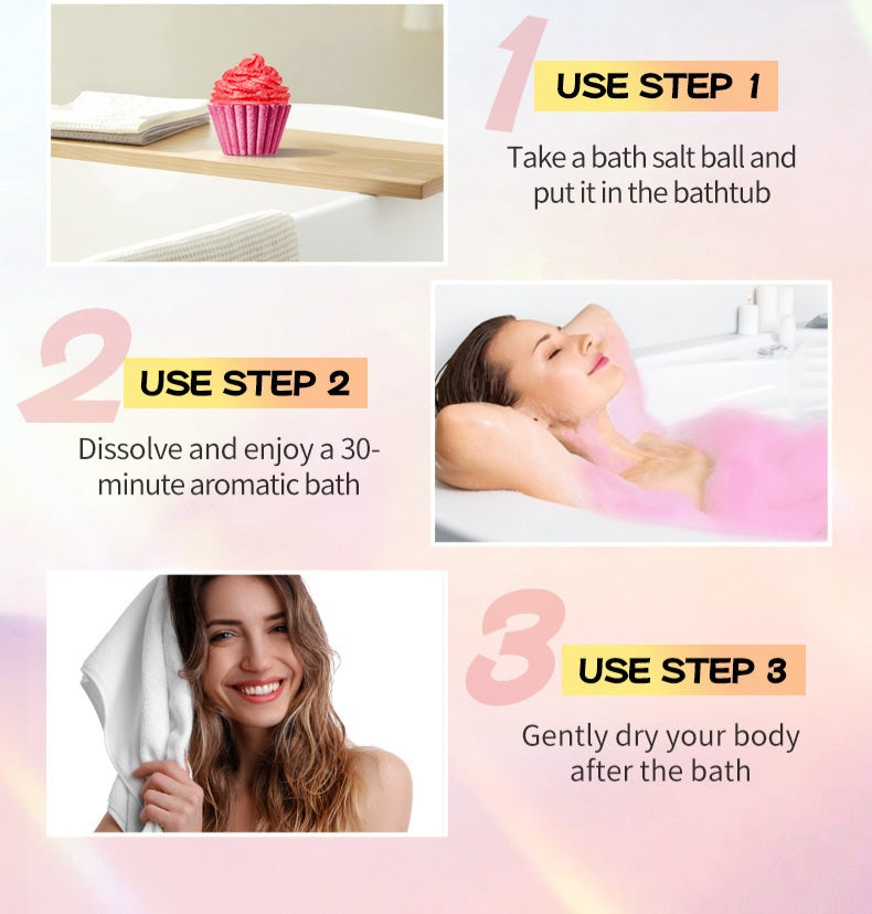 Cupcake Bath Bomb Gift Set – 6PCS Nourishing & Fizzy Spa  Icecream Bath Bombs
