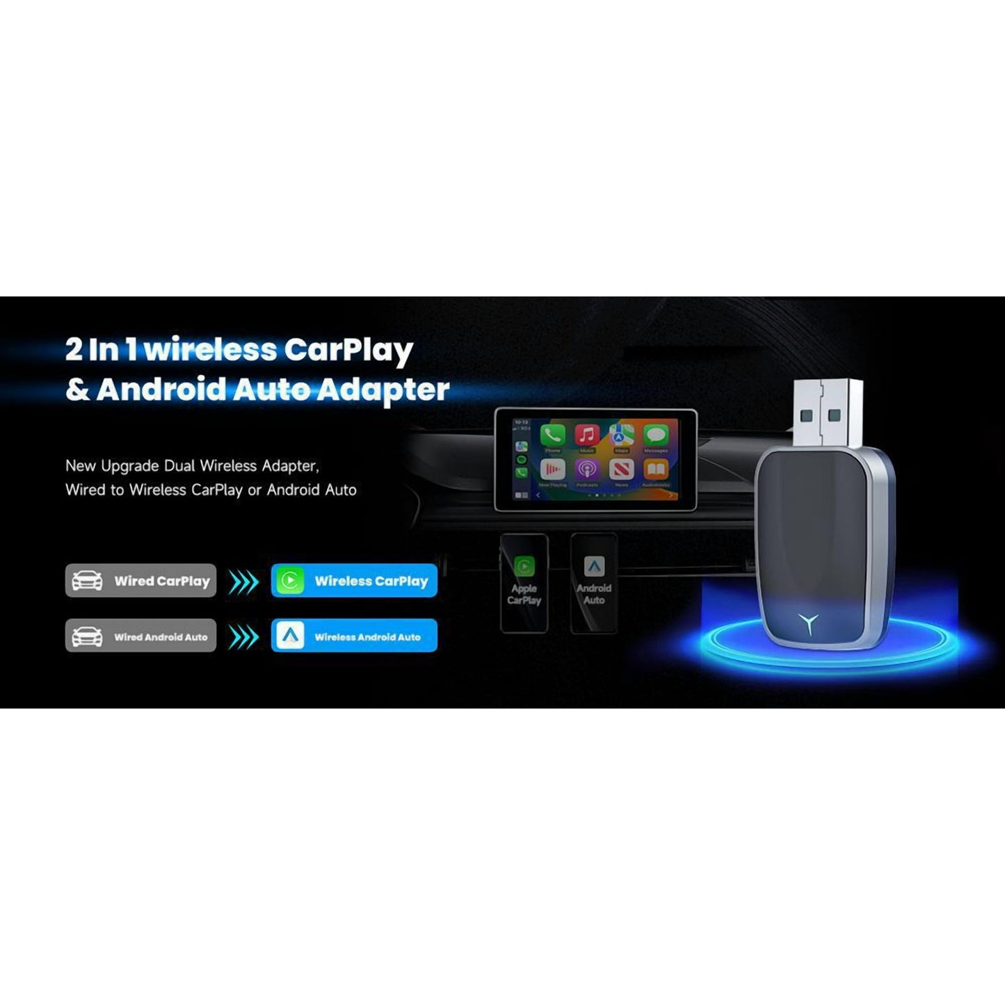Wireless CarPlay Adapter & Android Auto 2in1