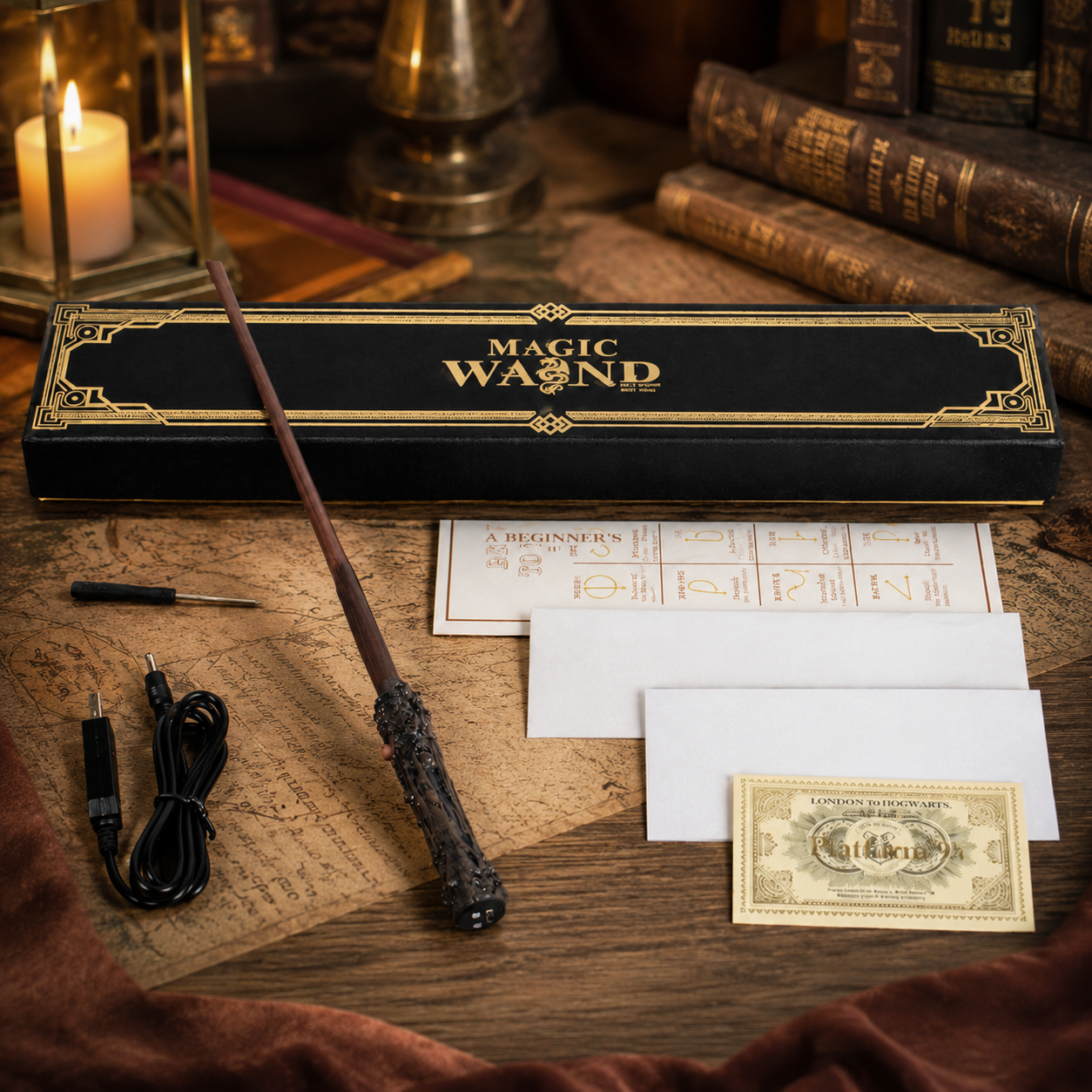 Magic Fire Wand with Gift Box – Interactive Wizard Wand Set