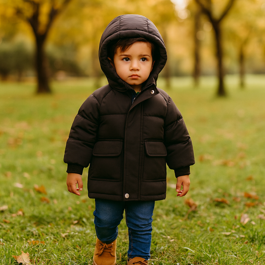 Winter Warm Black Jacket Size 4-8y