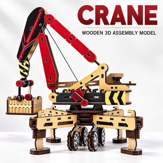 DIY Wooden Crane 3D Puzzle – STEM Building Model