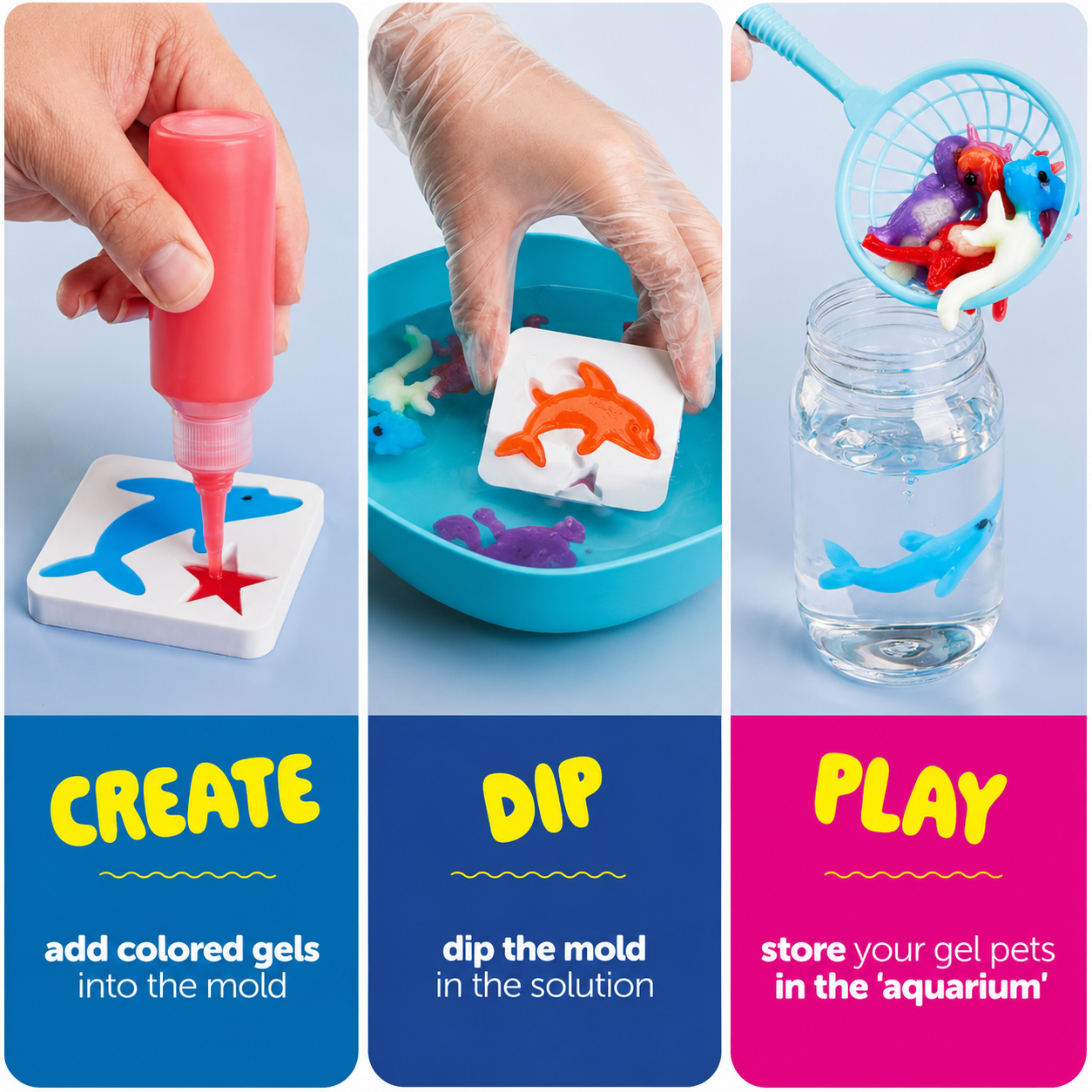 Magic Gel Water Pets DIY Kit – Create Your Own Water Creatures  | Ages 6+