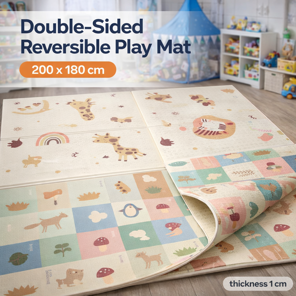 Soft Double-Sided Design Foam Play Baby Mat | 200x180x1cm | Age 0+