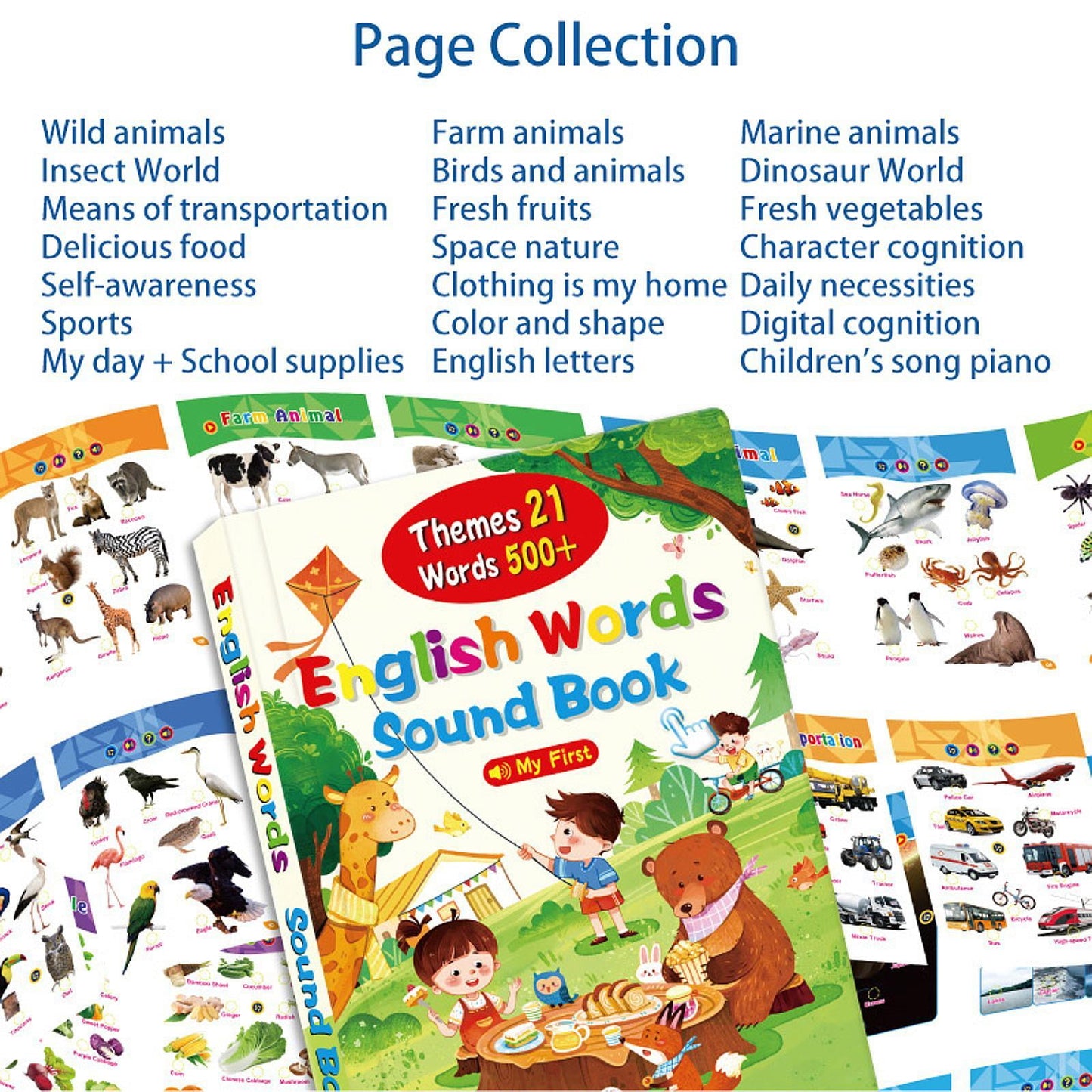 English Words Sound Book Interactive | Rechargeable | Hard Cover | 2+