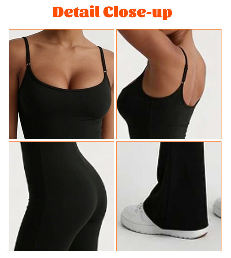 Women's Flare Yoga Jumpsuit – Slim Fit Activewear | Size M