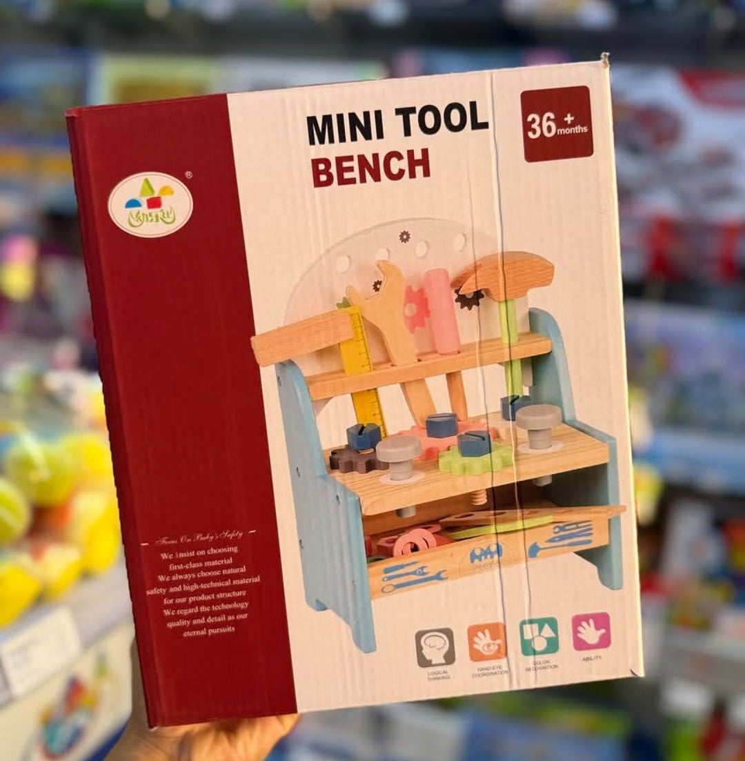 Wooden Montessori Mini Tool Bench / Age 3+