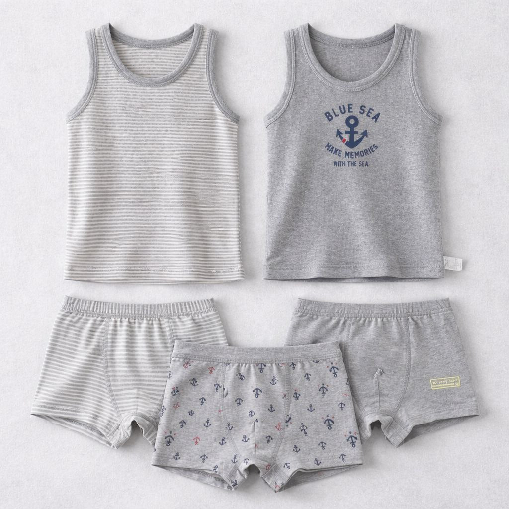 Boys Cotton Underwear 3-12Y - Grey | Anchors | Build Your Own Set