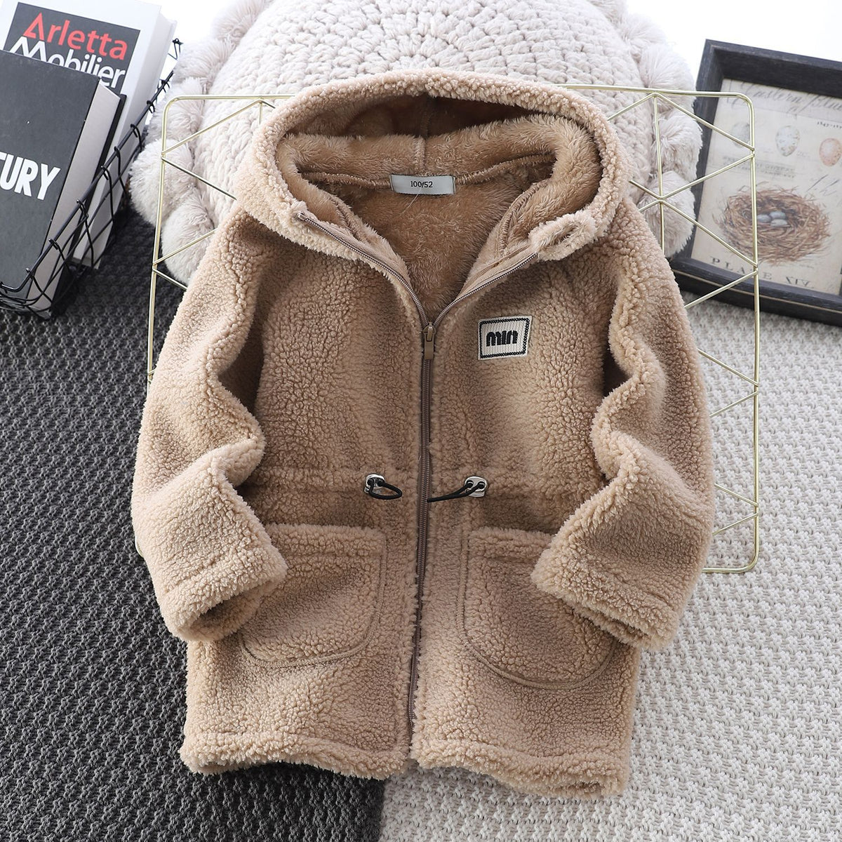 Kids Cozy Teddy Fleece Hooded Zip Jacket – 4 Colors | Size 3-14y