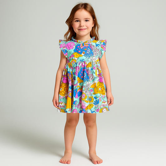 Pretty Dress Multicolor High Quality Cotton size 1-8y