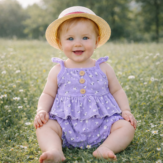 Girls Cotton Flowers – Soft Summer Outfit (6 Month)