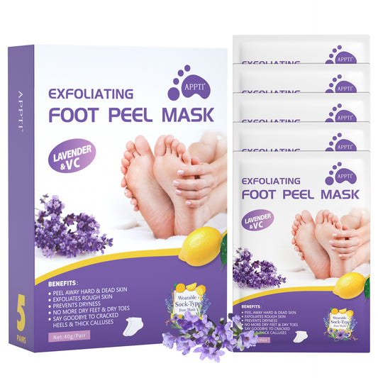 Foot Peel Mask for Dead Skin Removal | Dry Cracked Callus Remover | Foot Hydrating Sock Pedicure Essential | Make Your Feet Baby Soft,Lovander