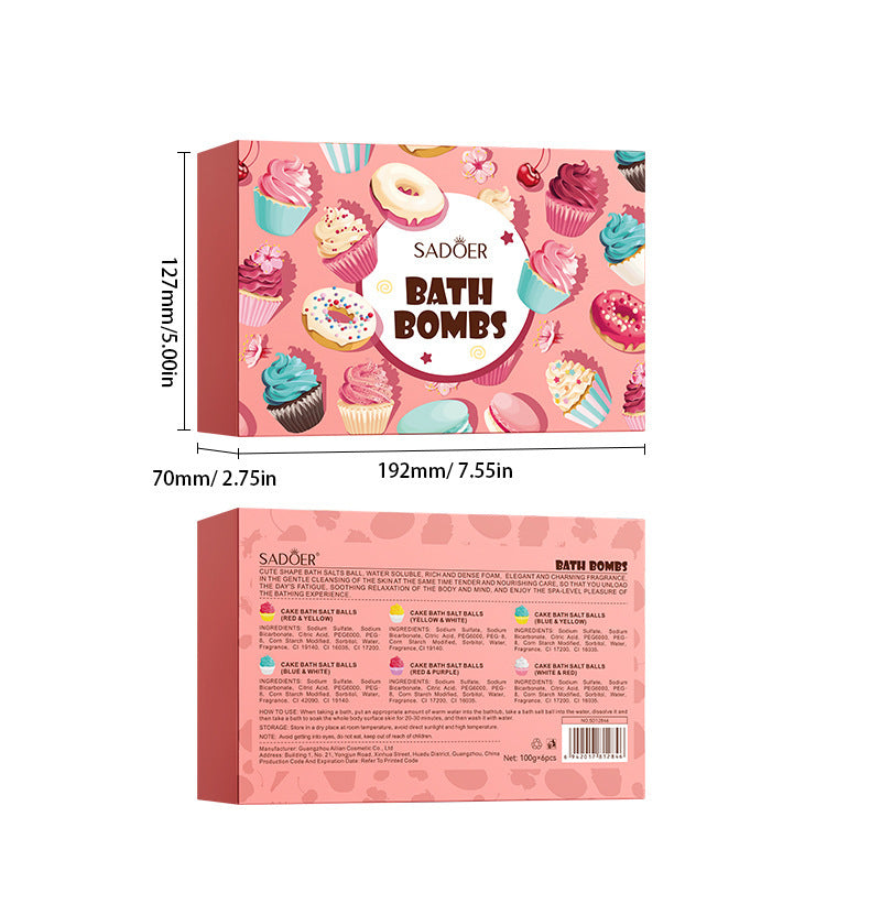 Cupcake Bath Bomb Gift Set – 6PCS Nourishing & Fizzy Spa  Icecream Bath Bombs