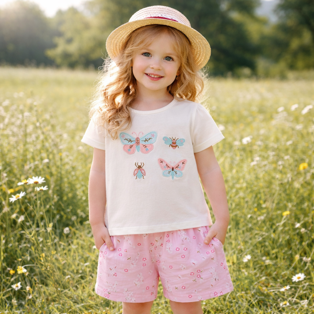 Girls Cotton Butterfly – Soft Summer Outfit (3–10Y)