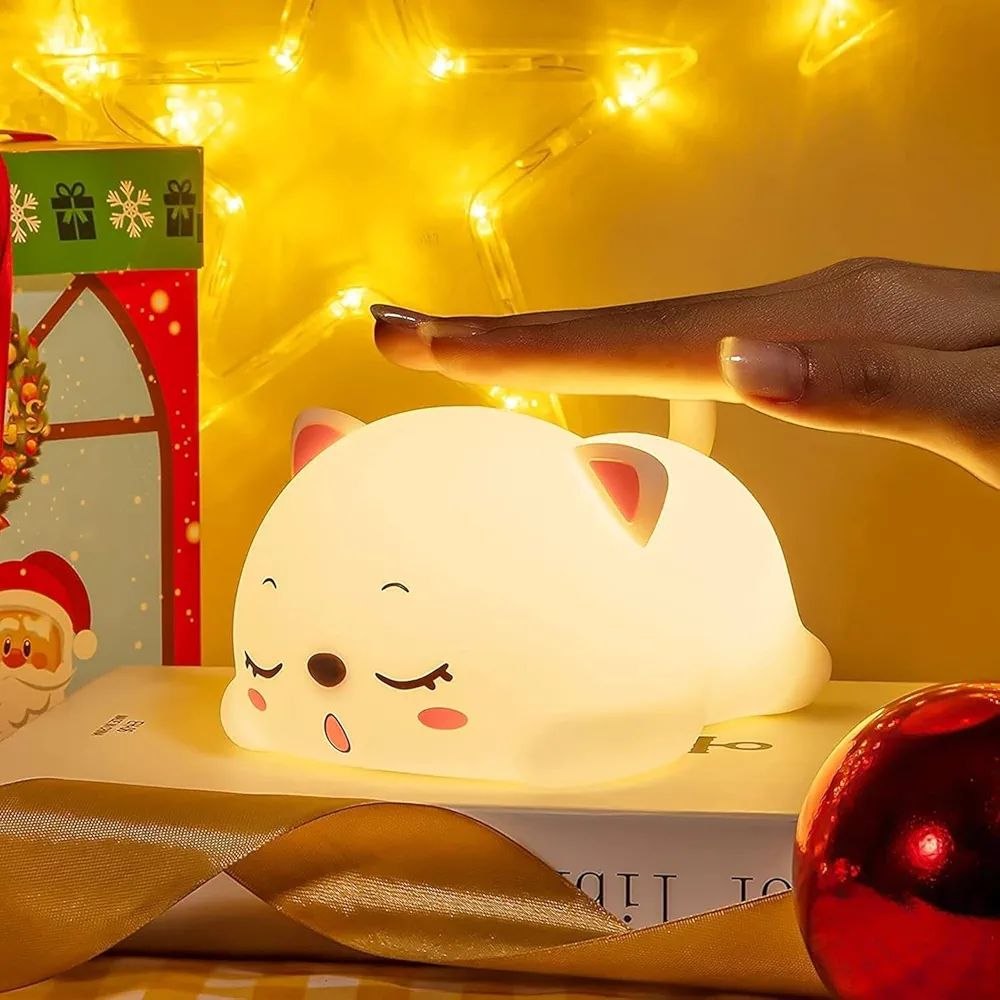 Snoring Cat Silicone Night Light | Usb Rechargeable | 3+