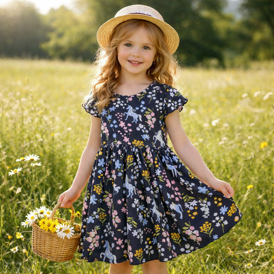 Girls Dress Unicorn - Soft Summer Wear(3-12y)