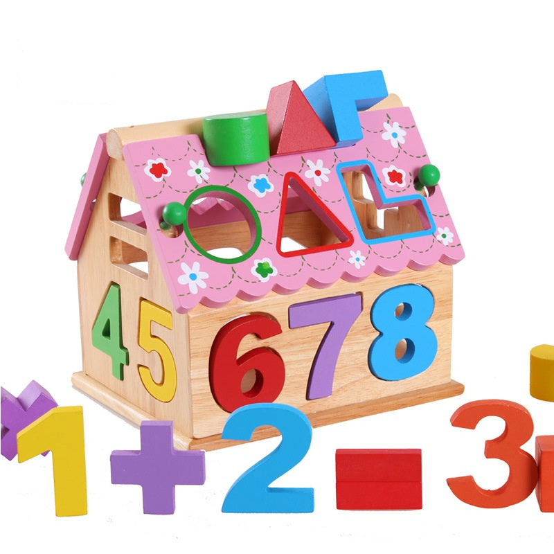 Wooden Educational Number & Shape Sorting House | 3+