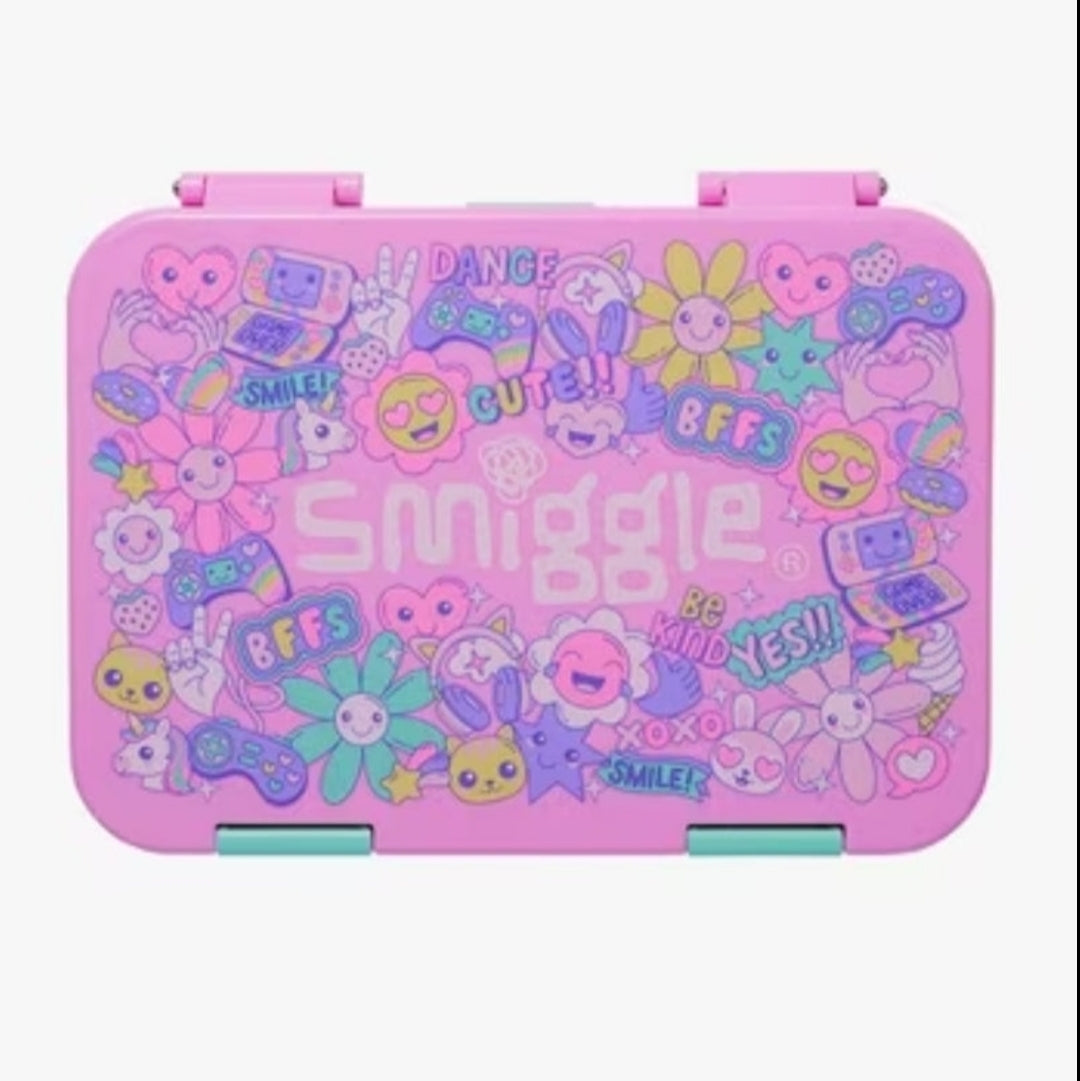 Smiggle Flower Design Set Of 3pcs Bottle Lunch Box Backpack 42cm