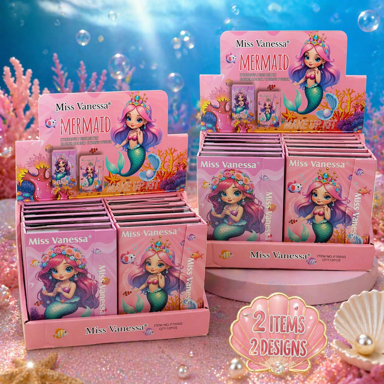 Miss Vanessa Mermaid Makeup Kit – 2 Designs Kids Palette Set