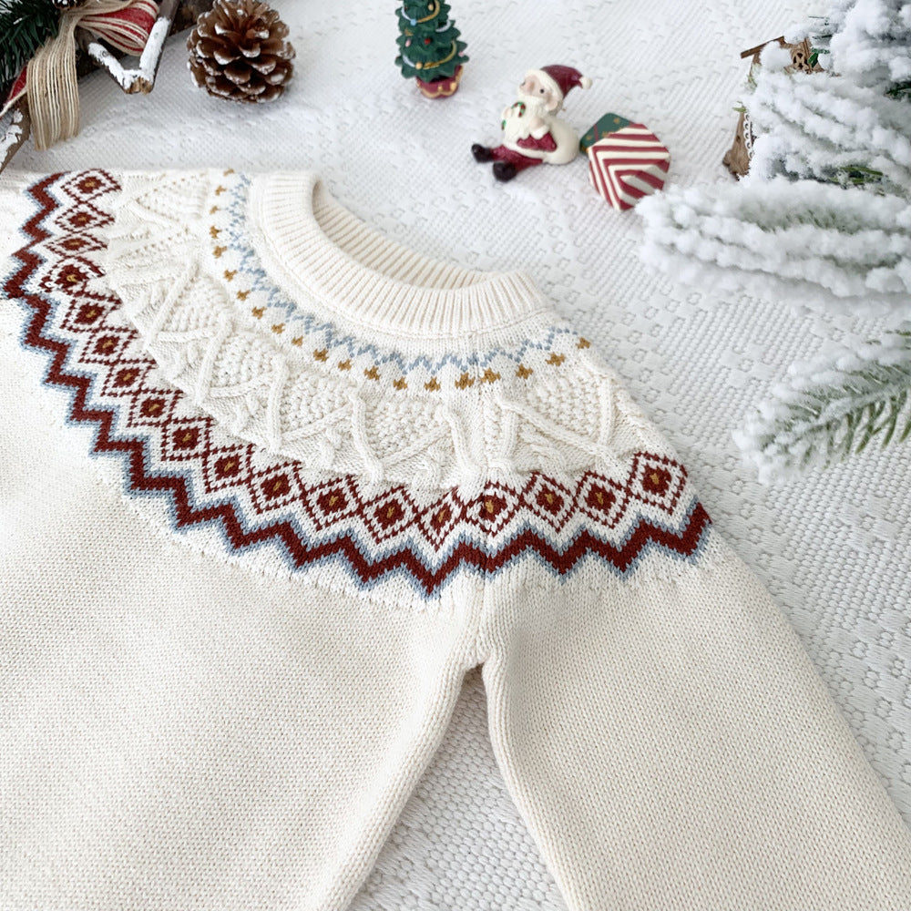 Kids’ Christmas Fair Isle Knit Sweater | 3–10Y