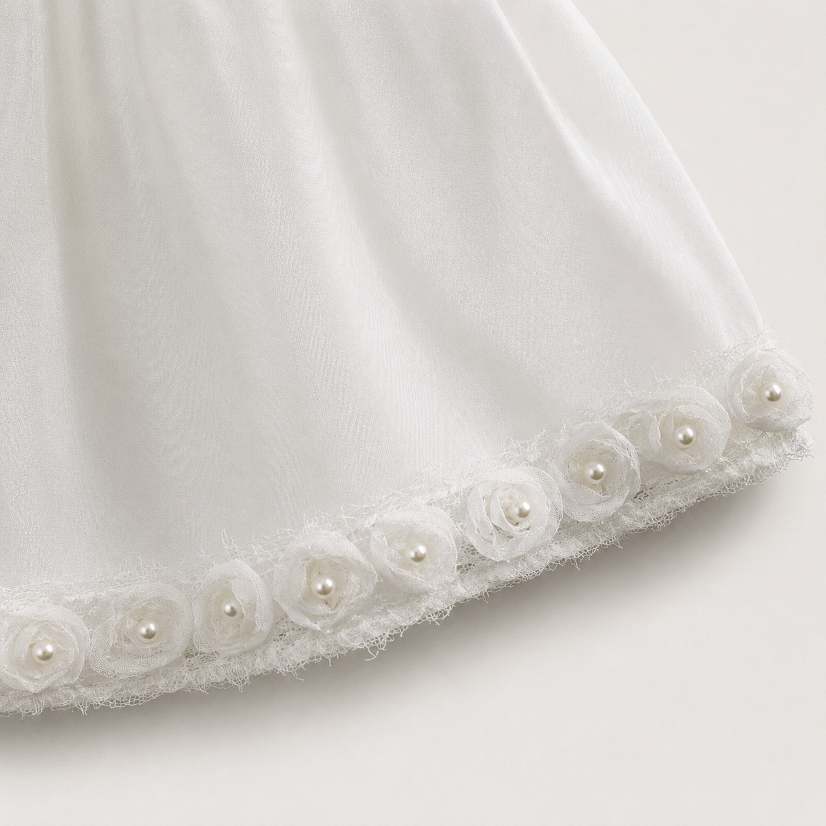 White Dress with Flowers Size 6-12M