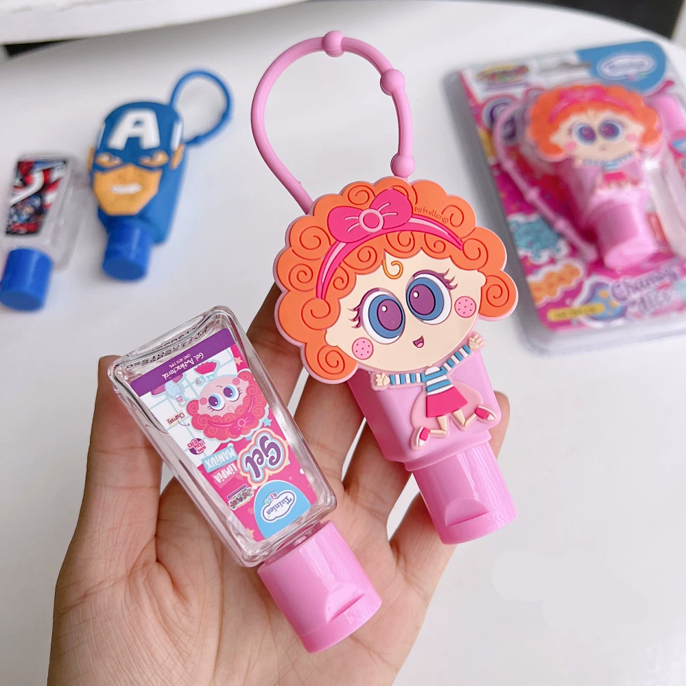 Hand Gel Antibacterial Cartoon Character Set Of 2 Gel & 1 Bottle Holder
