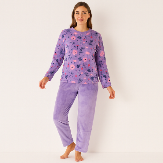 Pyjama Warm For Women Flower Design Size M-XL