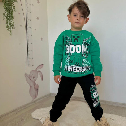 Minecraft Outfit Cotton With Fleece Size 3-10y