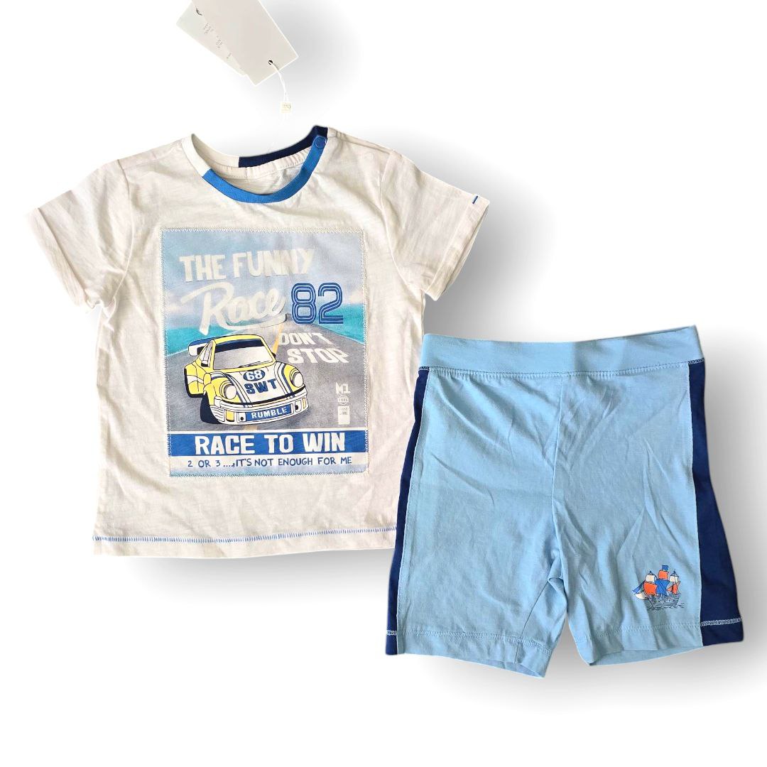 Outfit For Boys The Funny Race Set Of 2 Pcs Size 12-18months