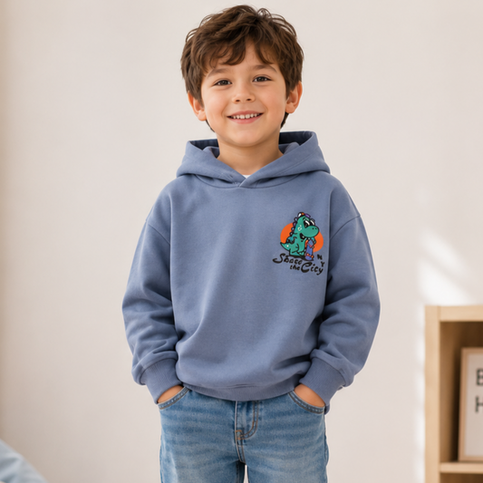 Boys Light Cotton  Dinosaur Hoodie | Size 3-10y
