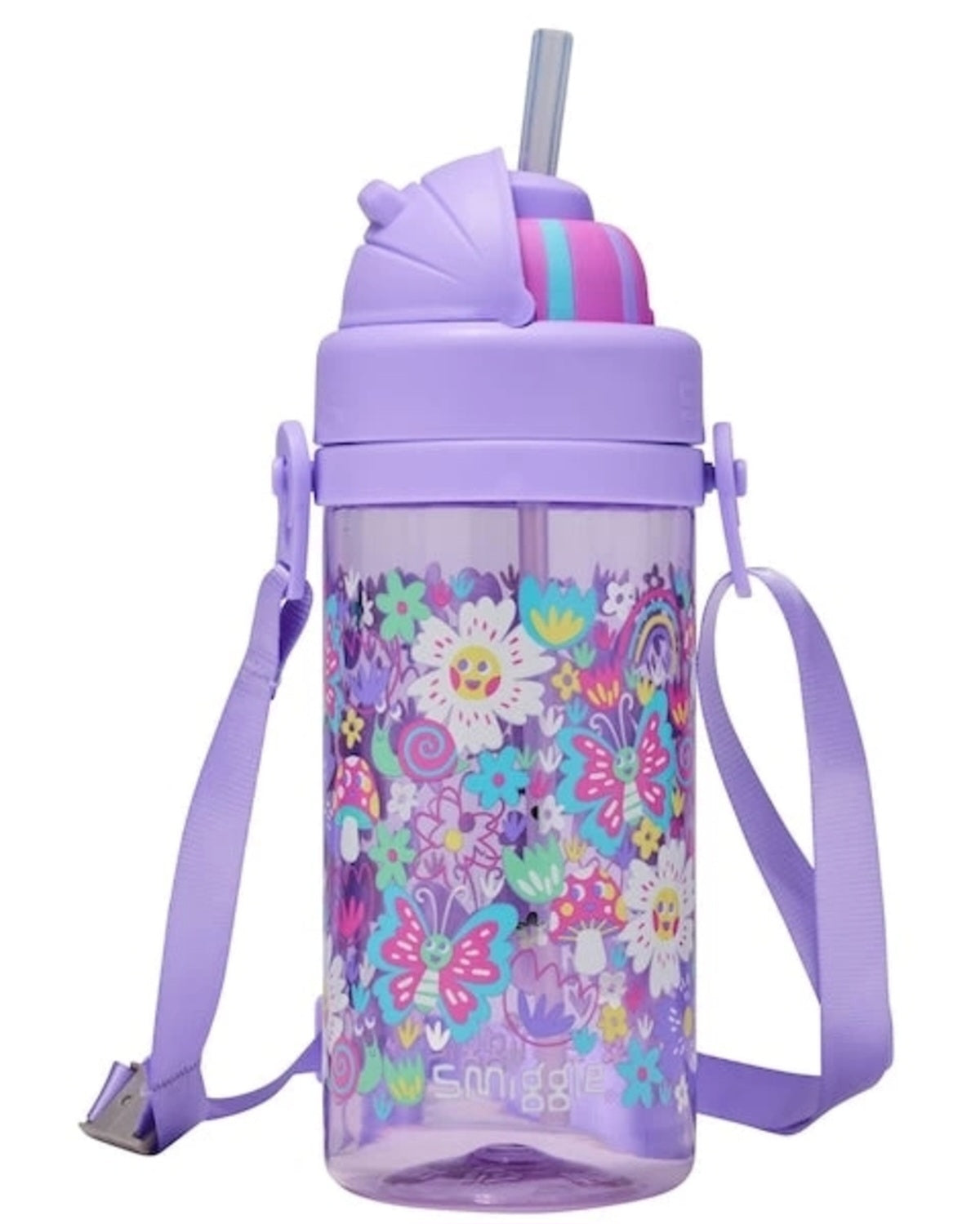 Smiggle Water Bottle - Butterfly Flower | 430ml