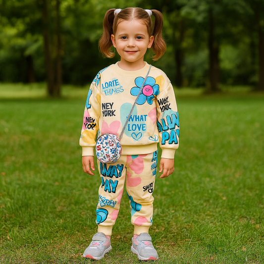 Kids Outfit Cotton 100%  Graffiti Design Size 7-8y