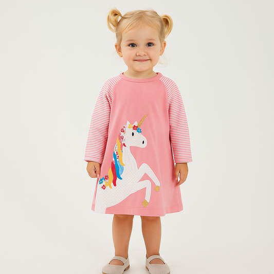 Cotton 100% Dress Unicorn Design size 3y