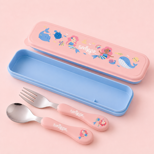 Smiggle Set | Spoon+Fork | With Storage Box | Mermaid