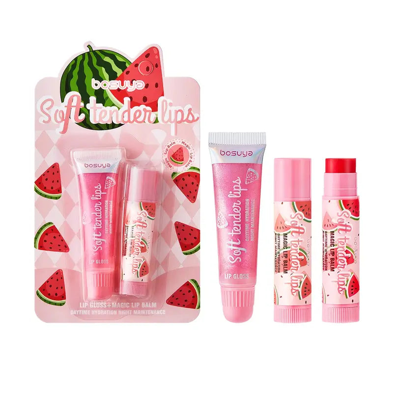 Soft Tender Lips | Lip Gloss + Lip Balm | Fruits Flavors