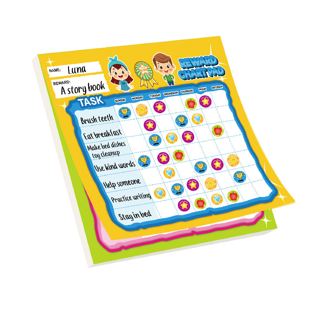 Motivational Sticker Book. Reward Chart Pad