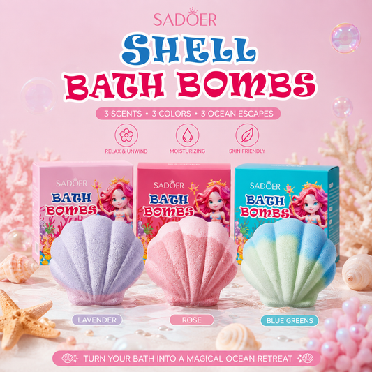Shell Bath Bombs Bubble Stress Relief Self Care 120g