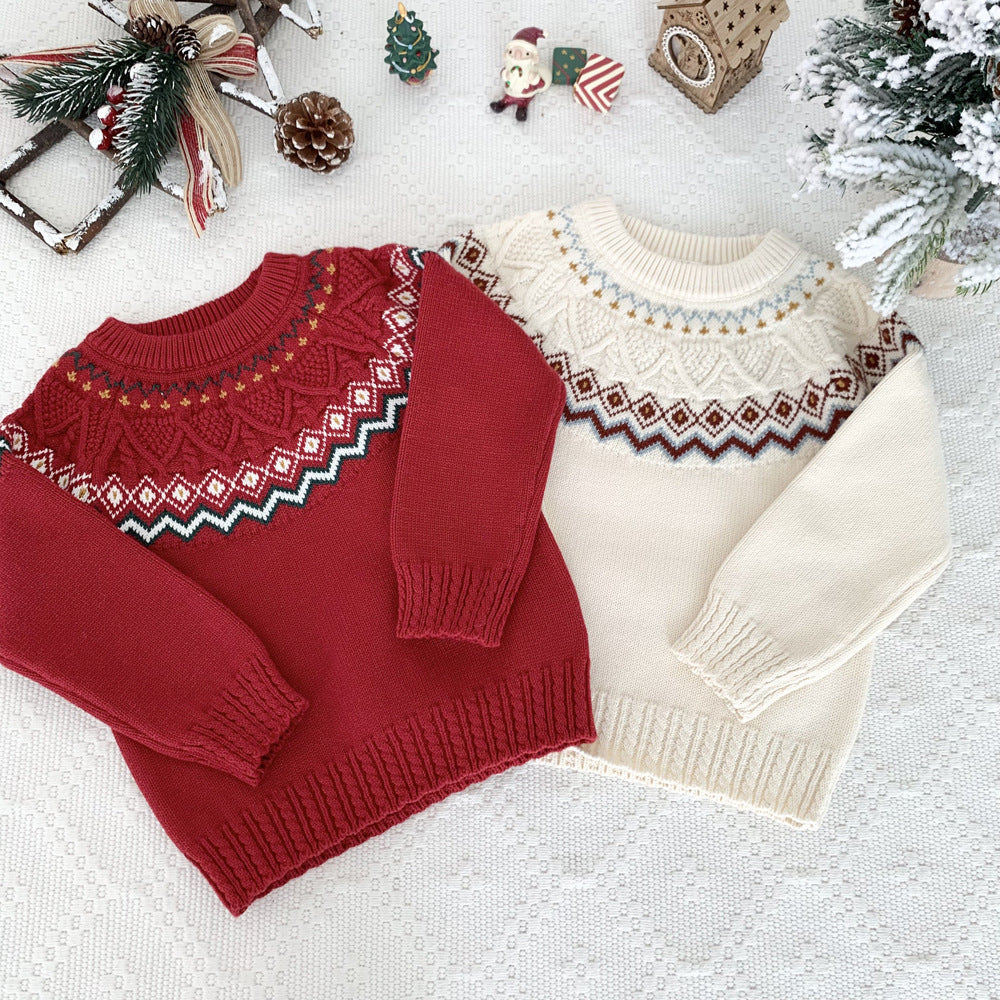 Kids’ Christmas Fair Isle Knit Sweater | 3–10Y