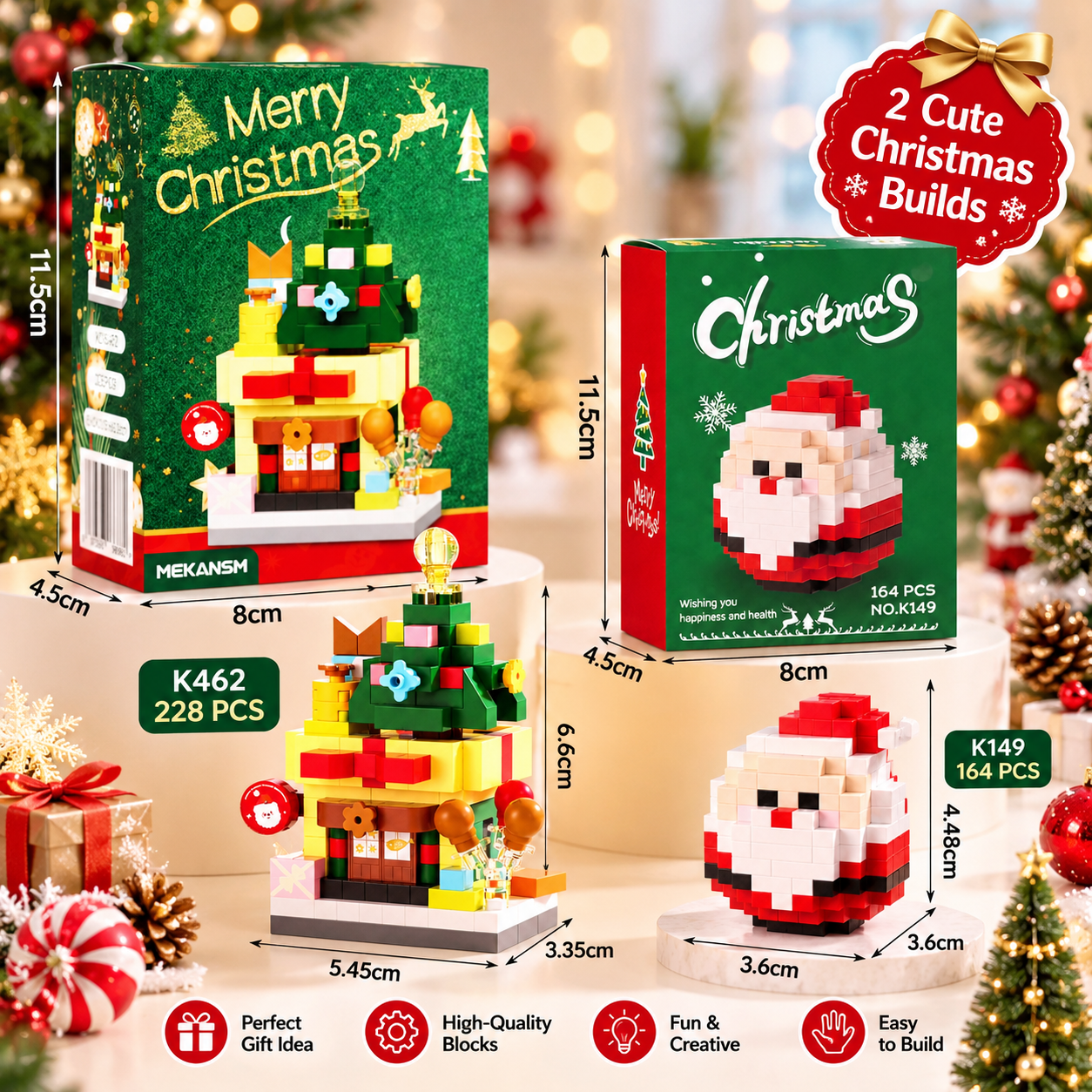 Christmas Mini Building Blocks – Santa & Christmas Tree House