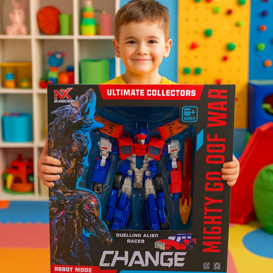 Mighty God Of War Robot And Race Car Transforming Toy