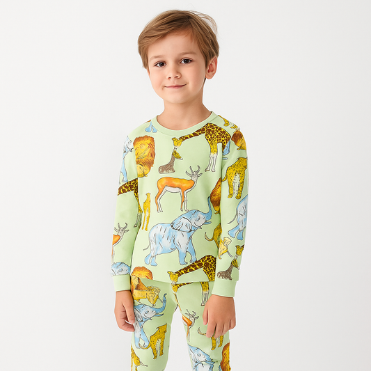 Pyjama For Boys Cotton 100% Zoo Size 5-8y