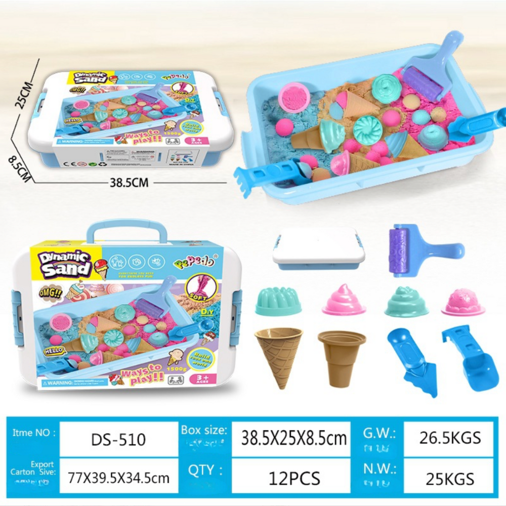 Dynamic Sand Play Set for Boys & Girls – 1500g Sensory DIY Kit (3+)
