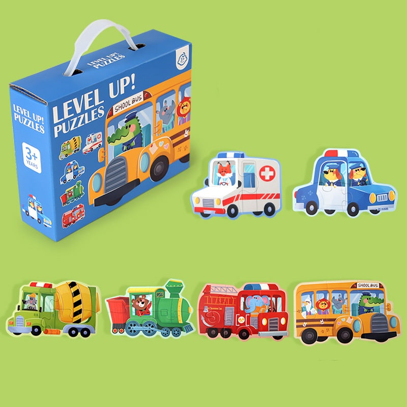 Level Up! 6-in-1 Progressive Puzzle Set for Kids 3+ – Multiple Designs