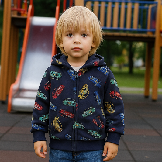 Jacket For Boys Race Car  Design Size 3-10y