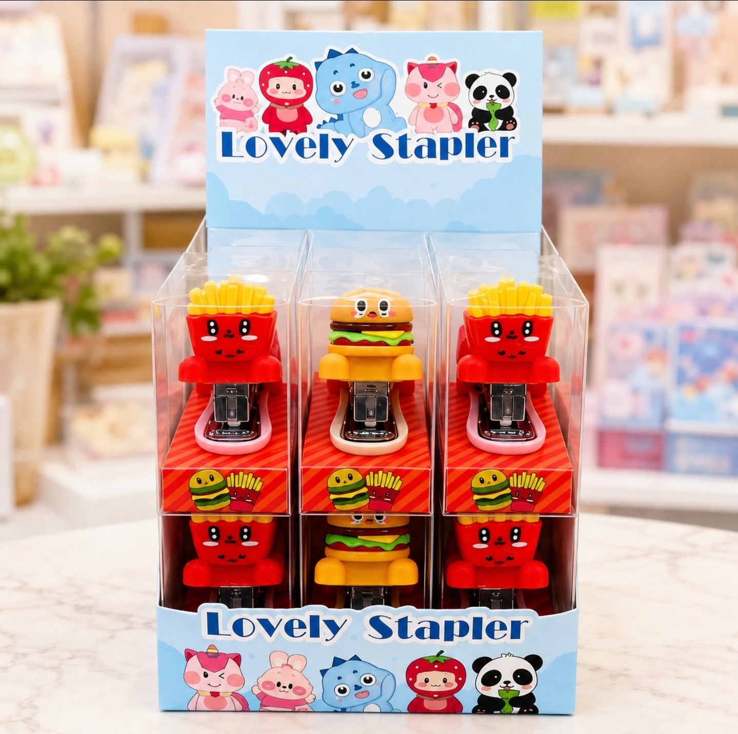 Cute Fast Food Mini Stapler – Burger & Fries Design