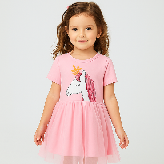 Unicorn Dress Cotton 100%  for 2-5y
