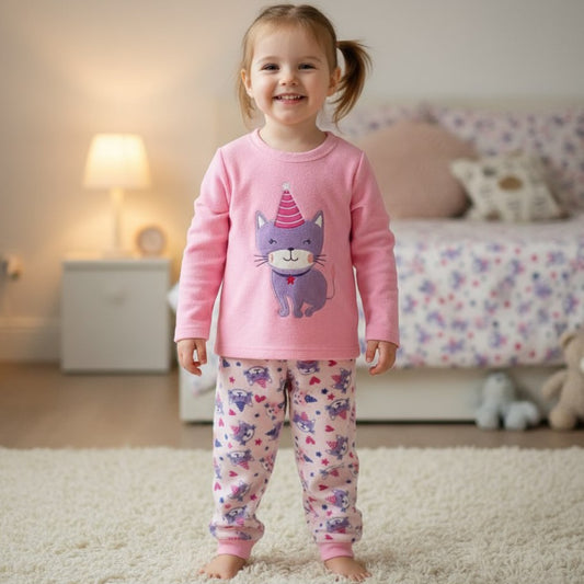 Warm Winter Pyjama  Cat Design Size 3-6y