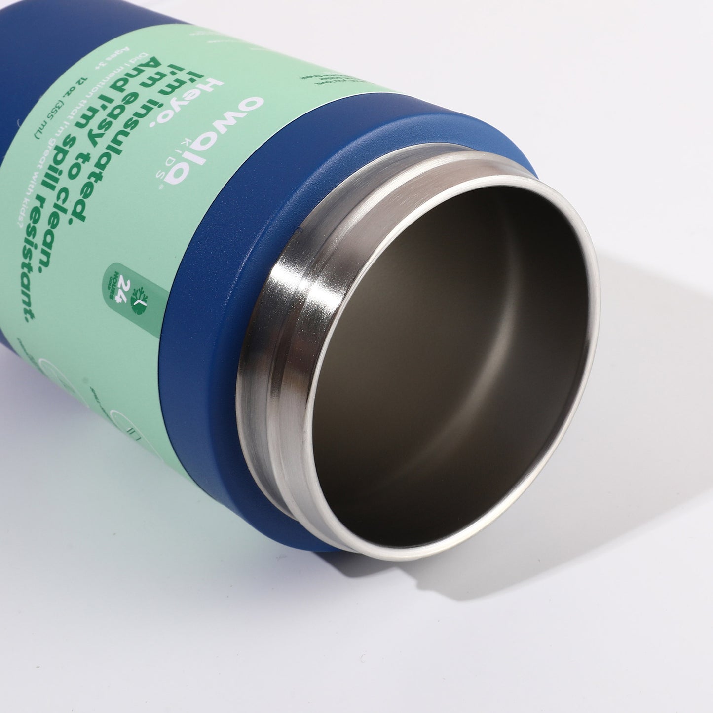 Owala Kids Bottle Stainless Steel Flexible Silicone Drinking Straw Spill-Resistant Lid 355ml