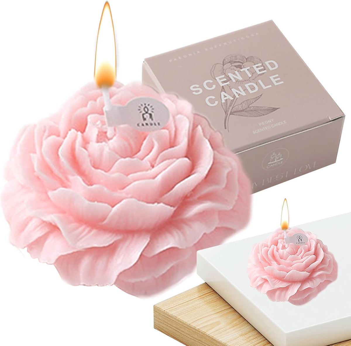 Peony Flower Candle | Pink or Red Decorative Candle